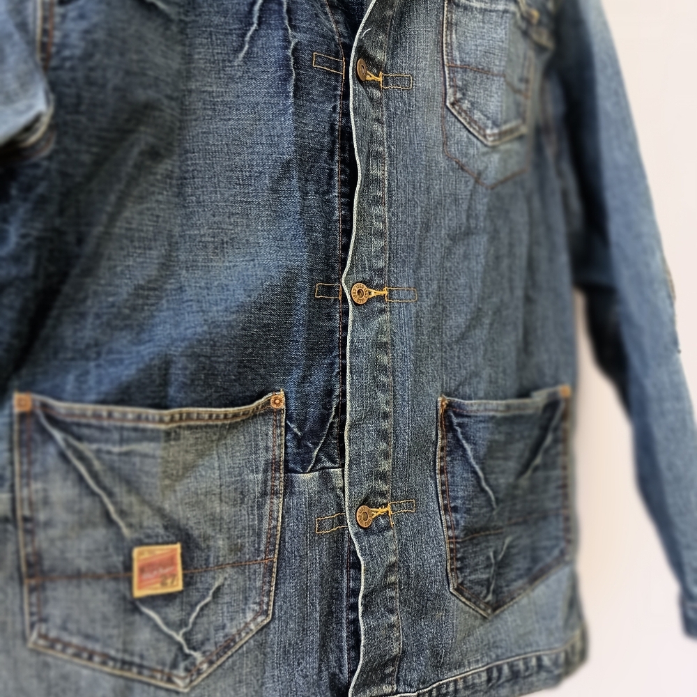 Meoshe West Indies 27 blue denim jean jacket size XL - Picture 6 of 7
